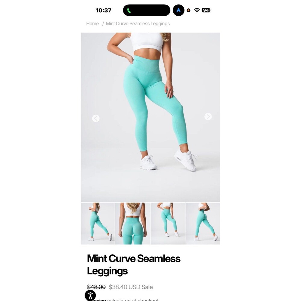 NVGTN Curve Seamless Leggings Sz. Small NWOT Mint - Picture 6 of 7